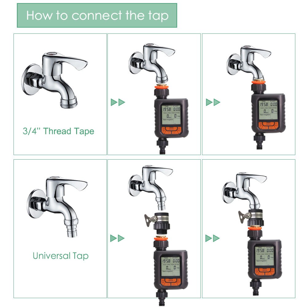 Tuin Sprinkler Timer Automatische Programmeerbare Digitale Water Timer IP65 Waterdicht Voor Lawn Watering Systeem Irrigatie Controller