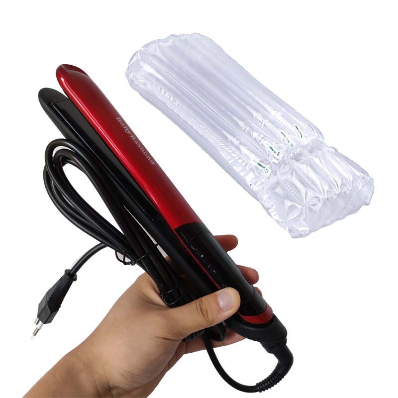 Hair straightener brush LCD Display 2in1 ceramic coating comb flat iron hair professiona tool Curler Hair care Iron: with Air Box / UK