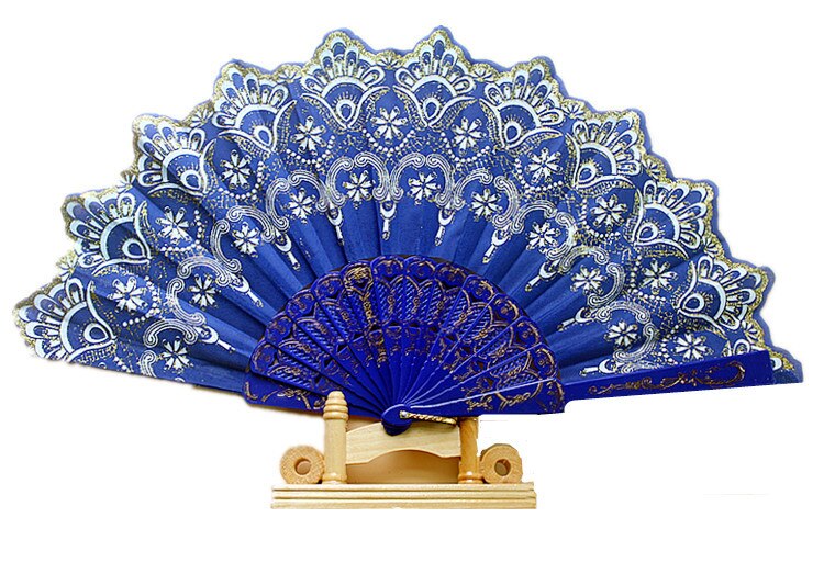 Fargerik kinesisk blond duo vifte sammenleggbar dansevifte