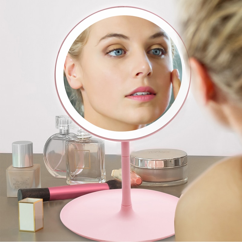 Led makeup spejl touch screen desktop spejl rejse folde badeværelse forfængelighed skønhed usb opladelige lys spejle