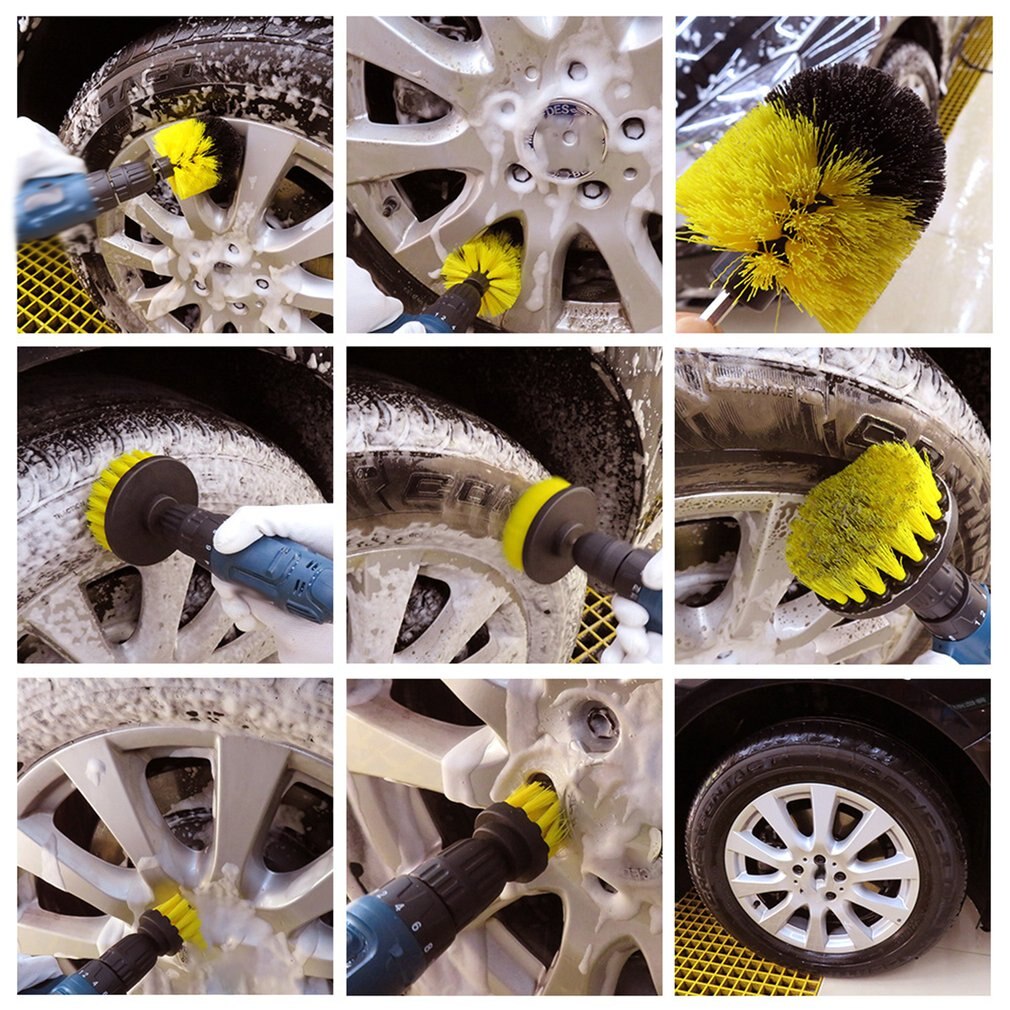 3 st power scrubber borste borr borste ren för badrumsytor badkar dusch kakel injekteringsbruk sladdlös power scrub rengöringssats