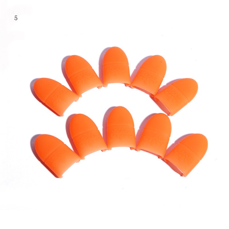 ! 10 Stuks Candy Kleur Nail Art Silicone Uv Gel Polish Remover Wraps Soak Off Cap Quick Nail Art Gereedschap: orange