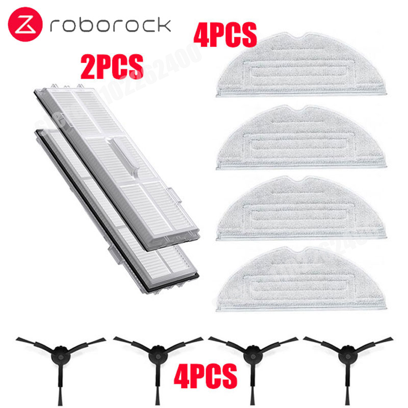 För roborock  s8 s8 pro ultra  s8+  reservdelar duoroller huvudsakliga sidoborstar moppdukar hepa-filter dammpåsar tillbehör: Mörk khaki