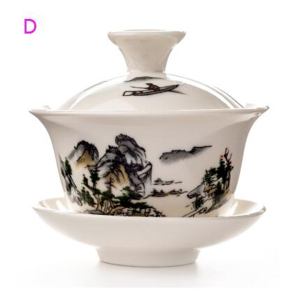 Gaiwan Tea Cup Tureen Teapot Chinese Traditional Ceramic Kung Fu Tea Set tea glass teacup set cup with lid CL10121414: D