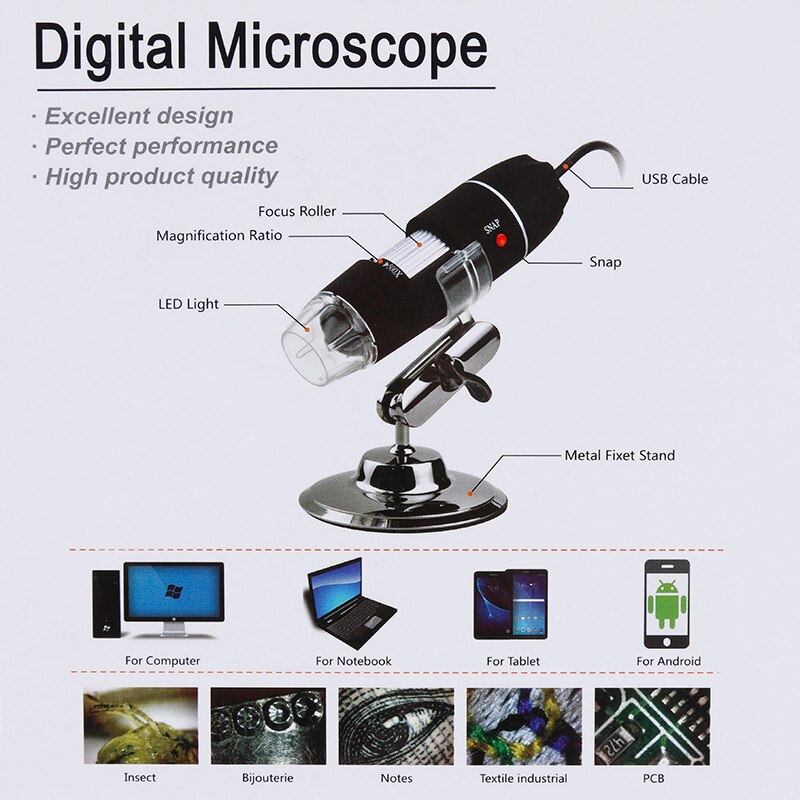 Digitale Microscoop Mega Pixels 500X 1000X 1600X Digitale Usb Microscoop Vergrootglas 8 Leds Elektronische Stereo Usb Endoscoop Camera