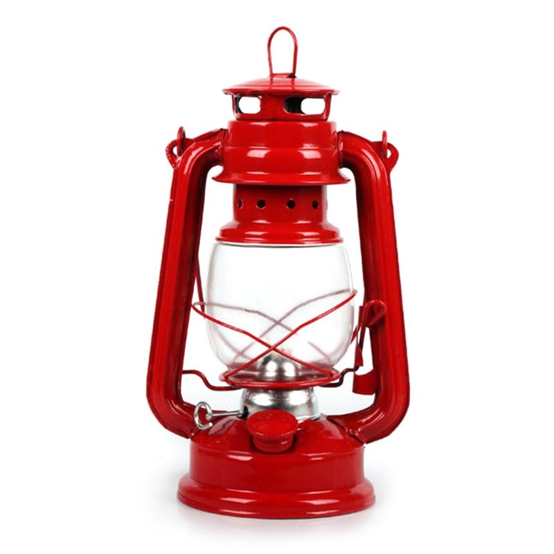 Lámpara de queroseno Retro clásica, linternas regulables, mecha, portátil, decoración de Camping, HX6D: Red