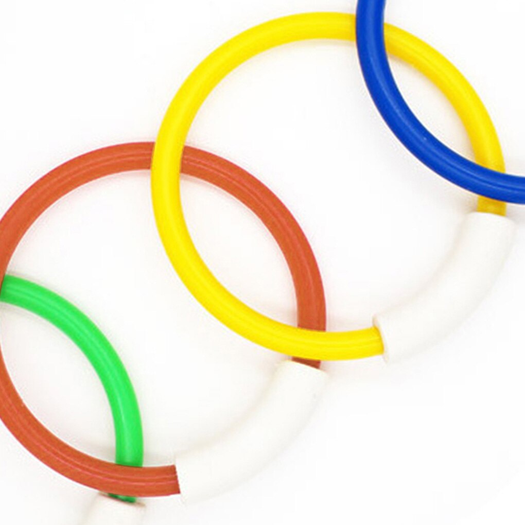 4 Stuks Kleurrijke Duiken Ringen Plastic Zwembad Fun Onderwater Ring Geladen Gooien Cirkel Speelgoed