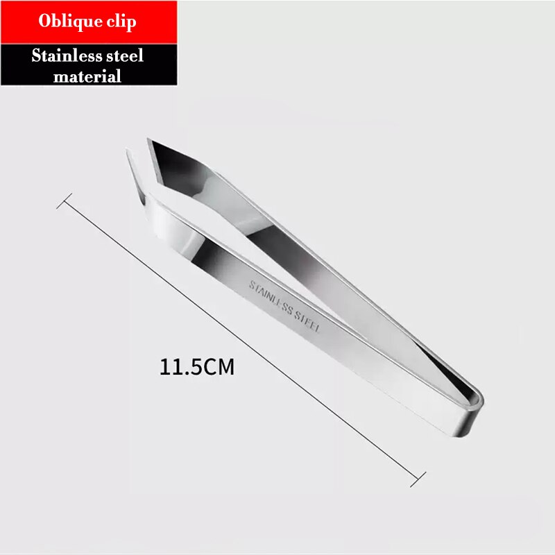 Stainless steel pig hair clip kitchen household salmon bone clip chicken duck feather plucking fish bone pliers tweezers: Gray