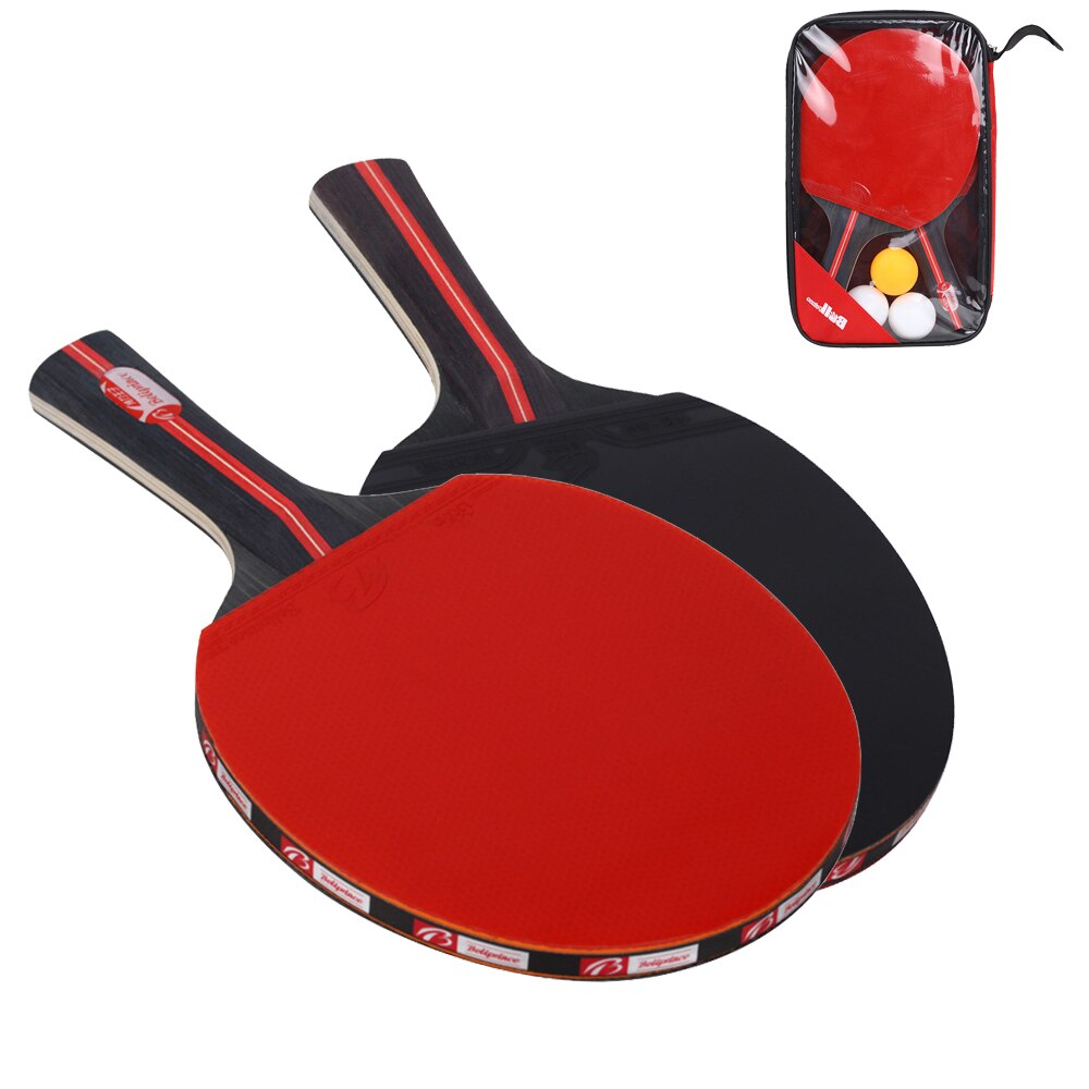 Raquette de Tennis de Table Double Face, boutons à Long manche court, ensemble de raquette de Ping-Pong avec sac de 3 balles, 2 pièces/lot