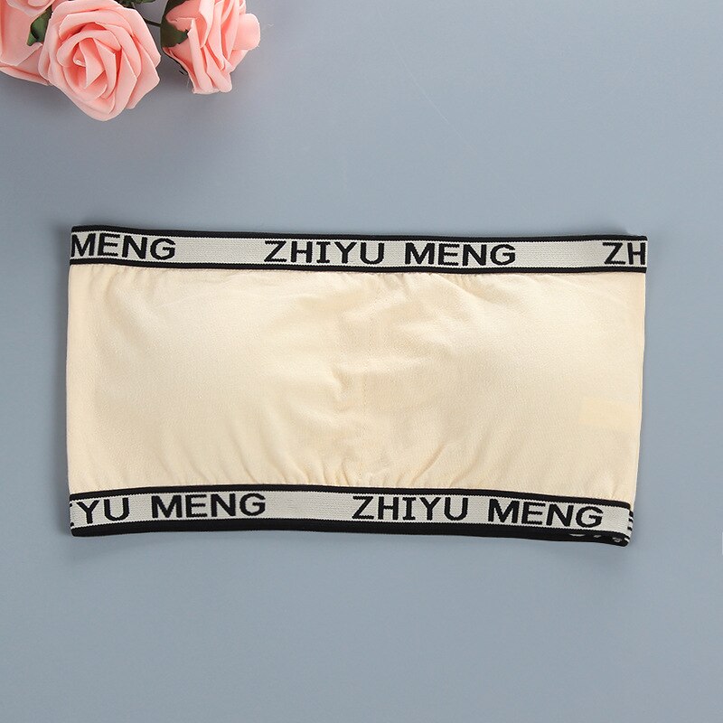 Reggiseno da ragazza regalo Teen Crop Top intimo gilet a spalle scoperte reggiseno da allenamento sportivo lettera Streetwear Tube Top capodanno 7-14Y 10 9: Skin