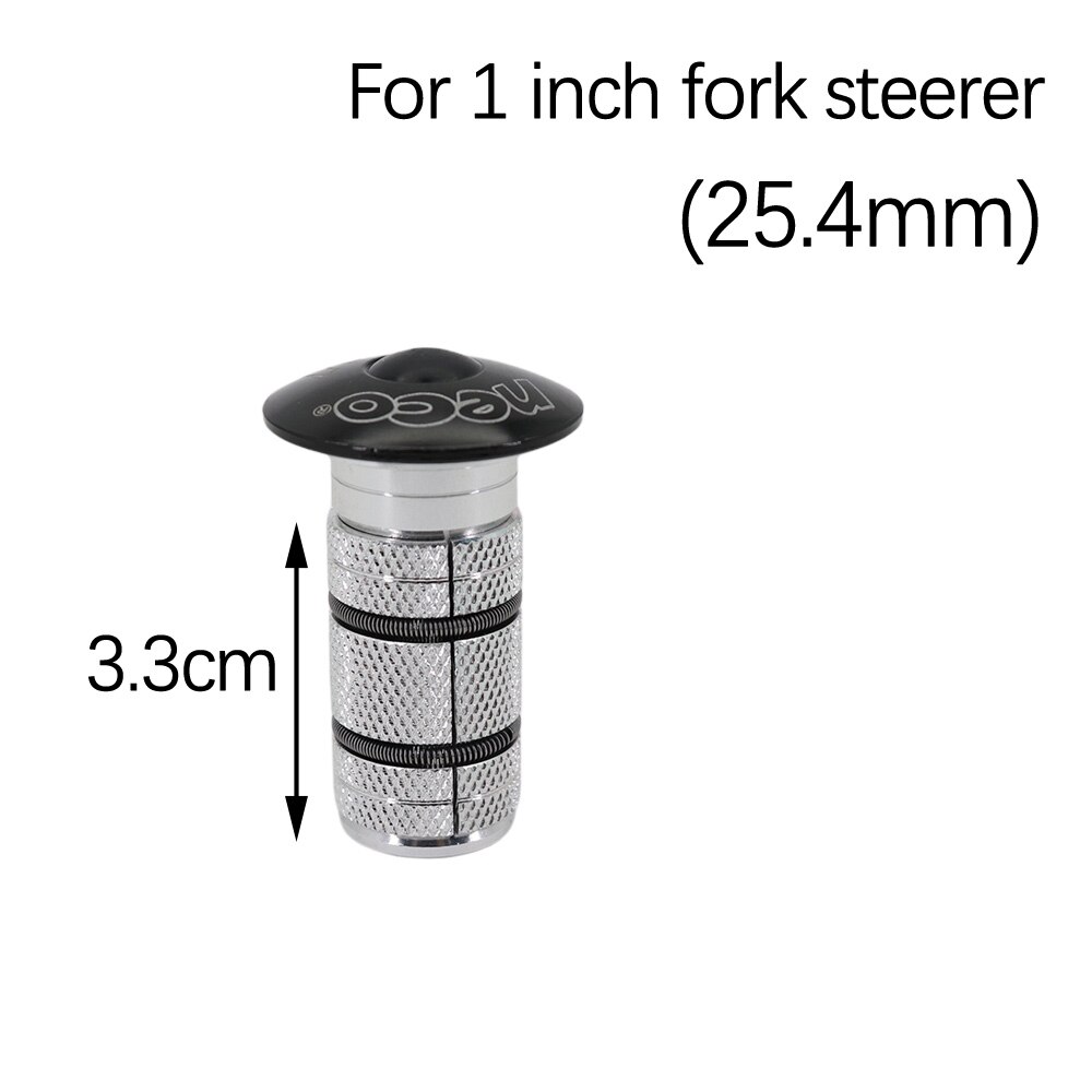 Neco Bike Headset Stem Top Cap Compression plug Nut Compressor Expansion Fork Steerer Carbon Fiber Cover Long Large Size: 25.4mm Alu cap