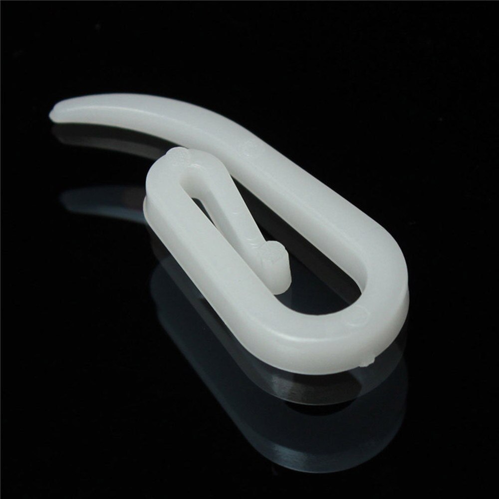 100PCS Curtain Hanging Hooks Ring Window Curtain Hanger Hooks White Plastic Curtain Hook For Home Curtain