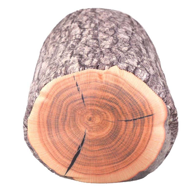 Cojín de madera con forma de tronco para sofá, almohada para interior