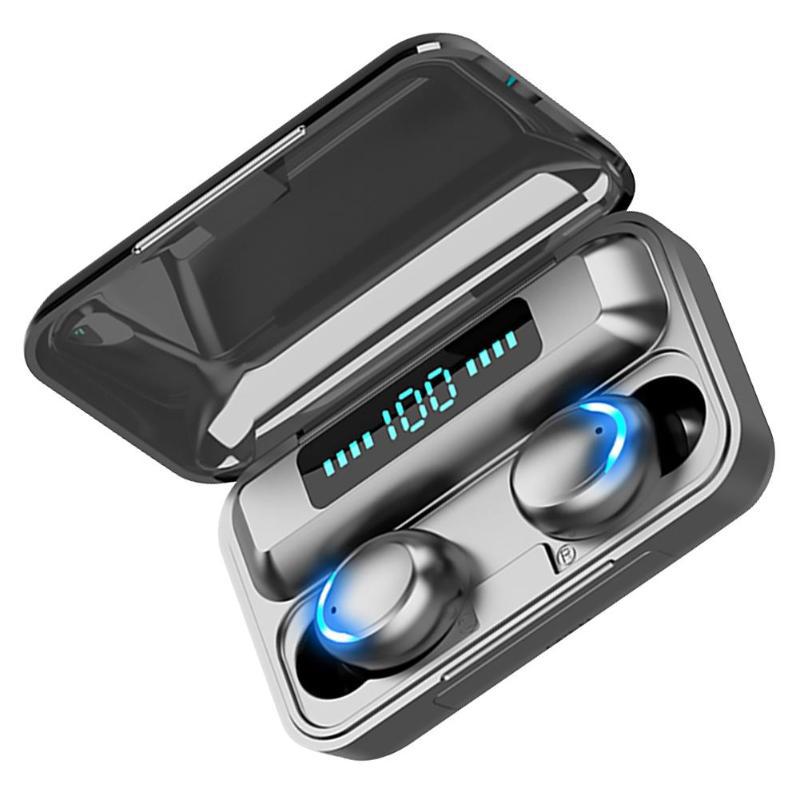 5.0 langattomat bluetooth-kuulokkeet liikelatausnäyttö power bank -kuulokkeet kuulokkeet korvatulppatyyppiset bilateraaliset stereokuulokkeet: Musta
