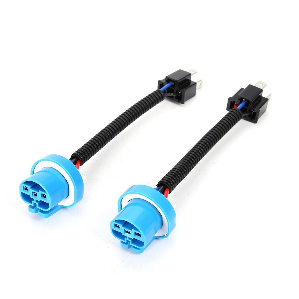 Kontakt 2 stk 9007 hann til  h4 hunnplugg hovedlyskonverteringskabel ledningskontakt adapter usb-kontakt