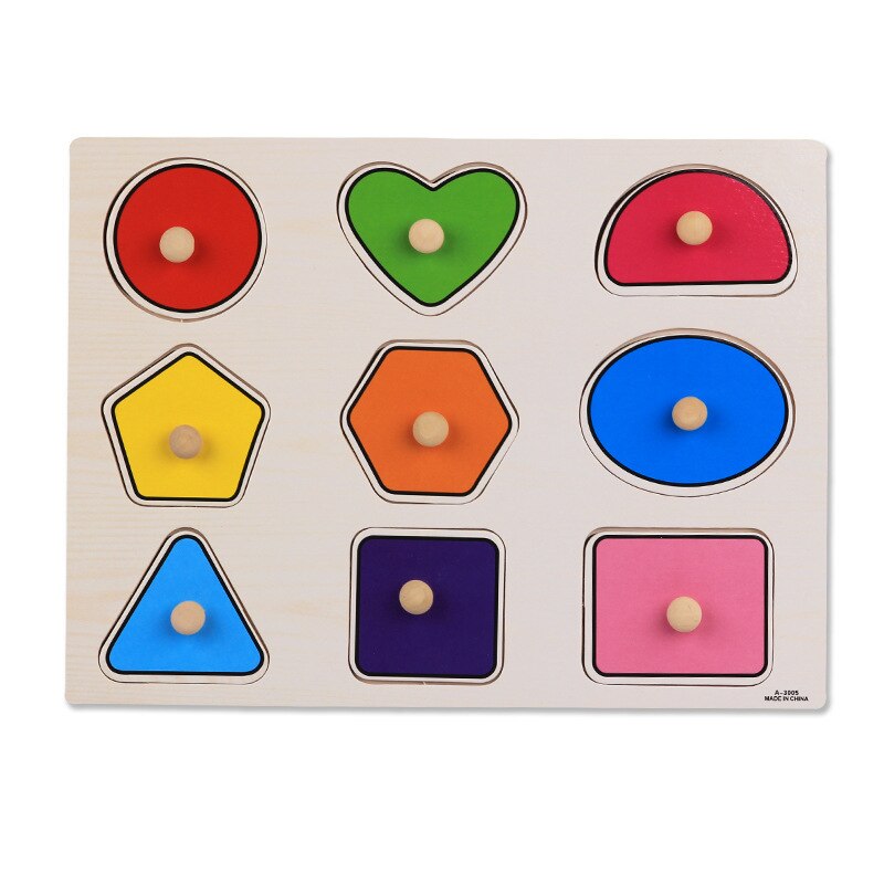 Puzzle in legno per bambini afferrare a mano giocattoli Tangram puzzle giocattoli educativi per bambini cartone animato animali animali frutta puzzle 3D: 7