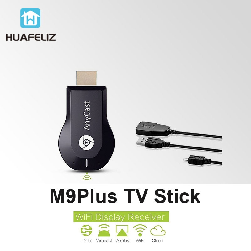 Anycast  m9 plus 1080p trådløs tv stick wifi display dongle ram 128mb hdmi tvbox modtager media tv stick airplay miracast