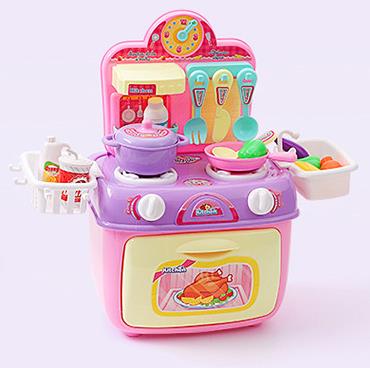 44 cm Kitchenette Diner Playset,15 Pcs Child Classic Play imitate chef Kitchen Sets.: Pink