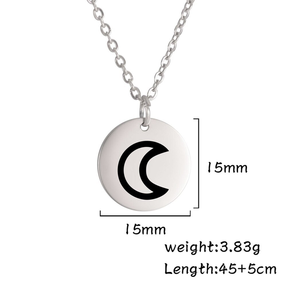 Dawapara Planeet Symbool Amulet Kleine Charme Ketting Jupiter Saturnus Pluto Neptunus Planetaire Alchemische Symbolen Roestvrij Staal