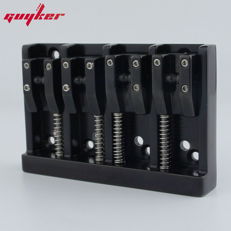 4 String High Mass Vintage Machined Adjustable Bass Bridge Chrome /Black/Gold: Red