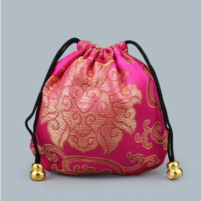 20Stck 11x11cm die Seide Tasche Kordel tasche Mischfarben Halskette Armbinde Perlen Taschen Schmuck Verpackung Weihnachten/ hochzeit Tasche: Rose rot