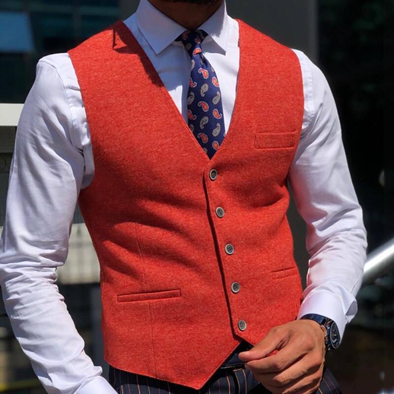 Solid herre jakkesæt vest slim fit fritid mandlig herre vest til bryllup smart afslappet herre veste frakke groomman gilet oversized