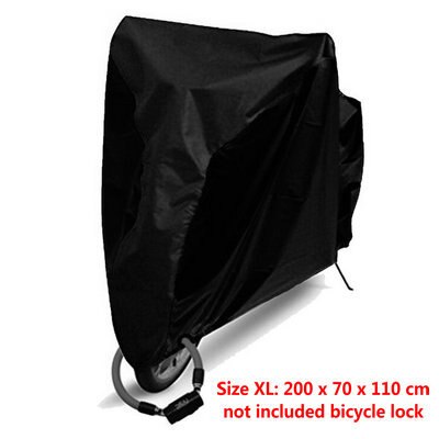 Capa protetora de chuva para bicicleta, proteção à prova d'água, uv para utilidade de bicicleta, tamanho externo, m, l. xl 4 cores: black XL