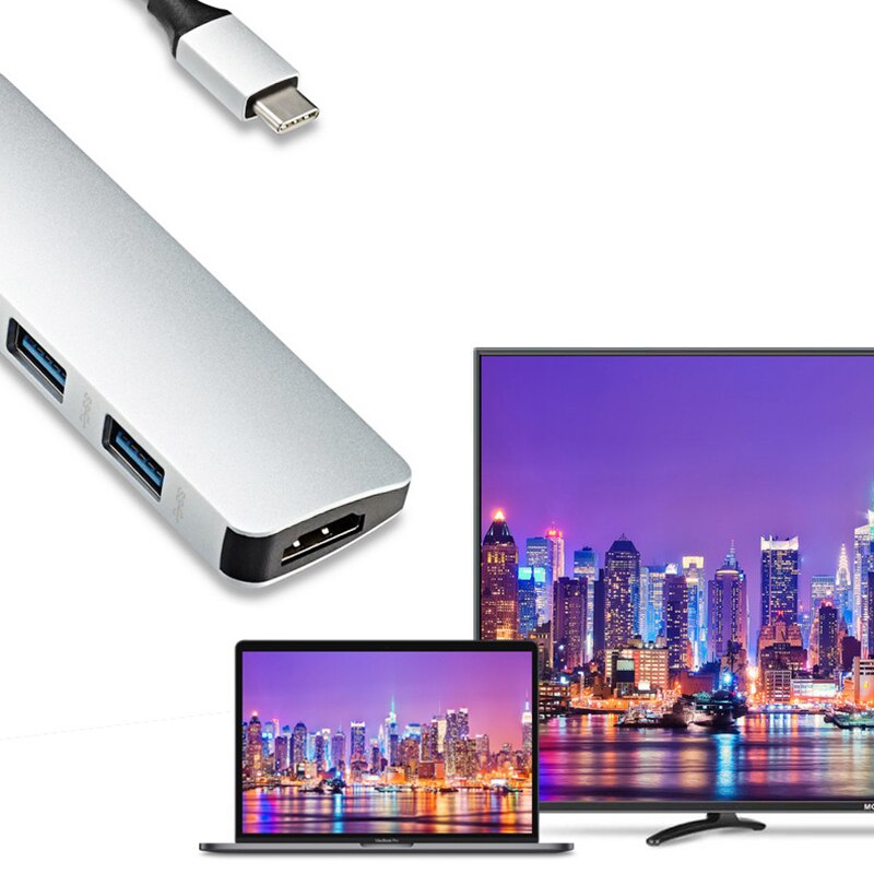 Hub usb 5 in 1 usb 3.0 vierpoorts micro-adapter hub kaartlezer usb 3.0 hub usb splitter hogesnelheidsadapter computeraccessoires