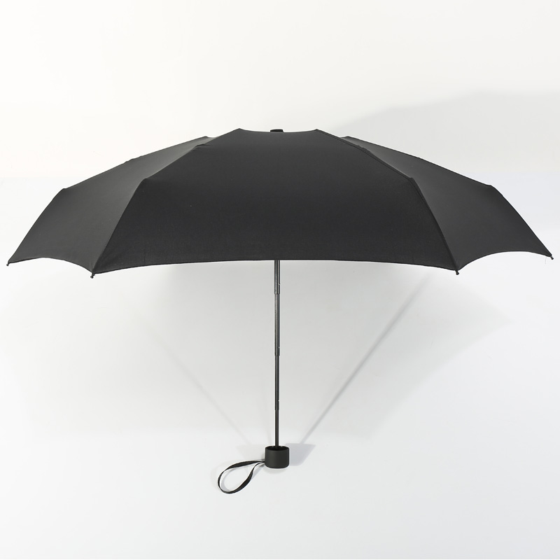Paraguas pequeño de bolsillo para mujer, sombrilla portátil Anti UV, a prueba de lluvia y viento, ligero y plegable para niño y niña: black