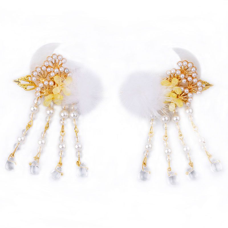 Niedliche haaraccessoires für mädchen, vintage-pompon-hanfu-haarnadel