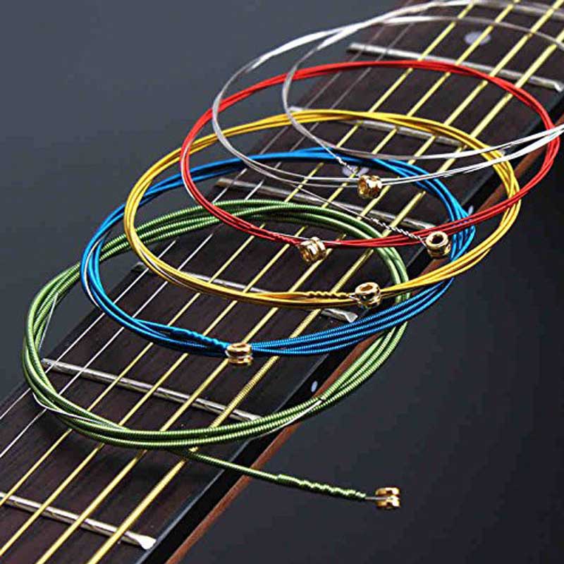 5/6 st folk gitarr strängar färg och monokrom gitarr strängar för folk pop gitarr klassiska gitarr rostfria strängar