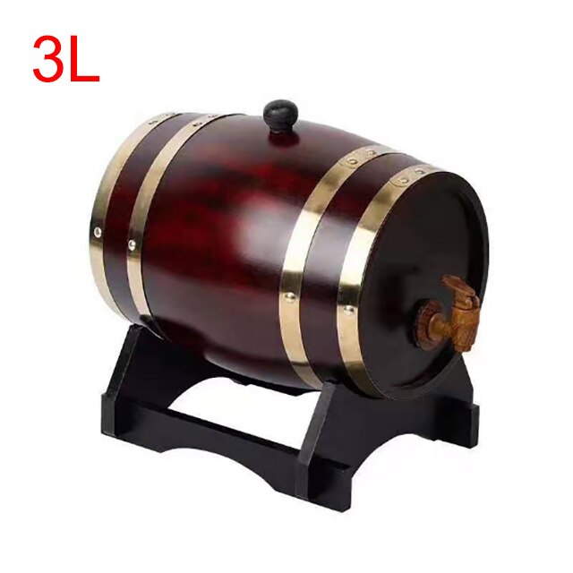 GOALONE 1,5/3L barril de madera Vintage equipo de elaboración de cerveza de roble Mini Keg Home, grifo para barril de cerveza, dispensador Para Ron Pot Whisky vino: 3L Retro color