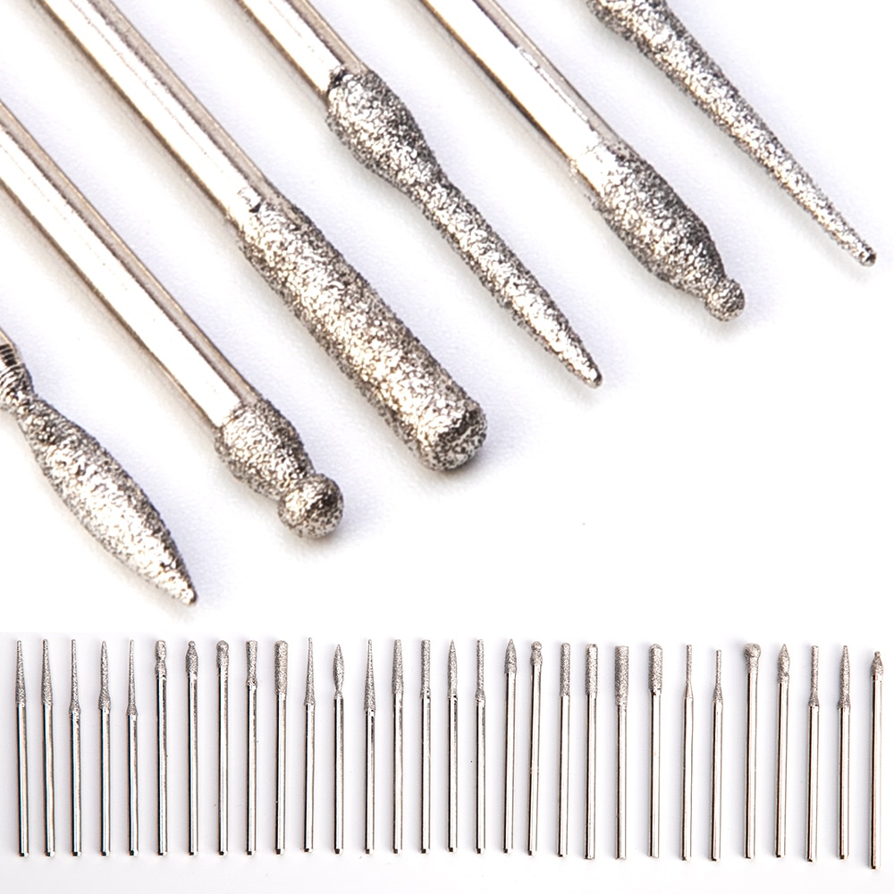 Ladymisty 30 piezas brocas de diamante para uñas máquina de manicura eléctrica taladros accesorios para uñas pedritas limas de uñas herramientas de arte
