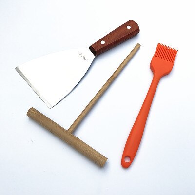 Kinesisk frälsare crepe korn pannkaka stekpanna stekt pannkakor kratta skrapa spade grönsak jianbing guozi hamburg pan verktygssats: 17