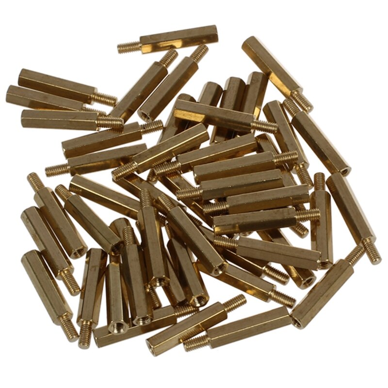 50 stk  m3 han x  m3 hunskrue printkort stand-off afstandsstykke sekskant 26mm længde & 50 stk metal sekskant  m3 hunskruer 8mm krop