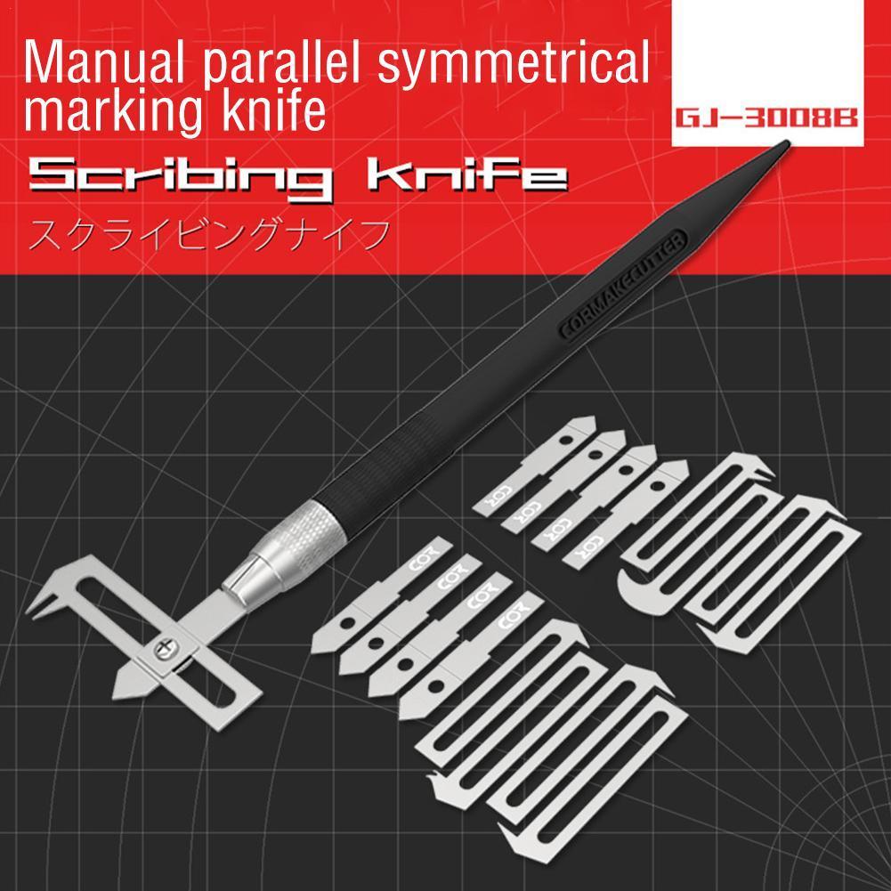 Mirror Carving Knife Handle And Blade Making Modification Tool For Gundam Mecha Model Manual DIY Parallel Symmetrical Line Knife