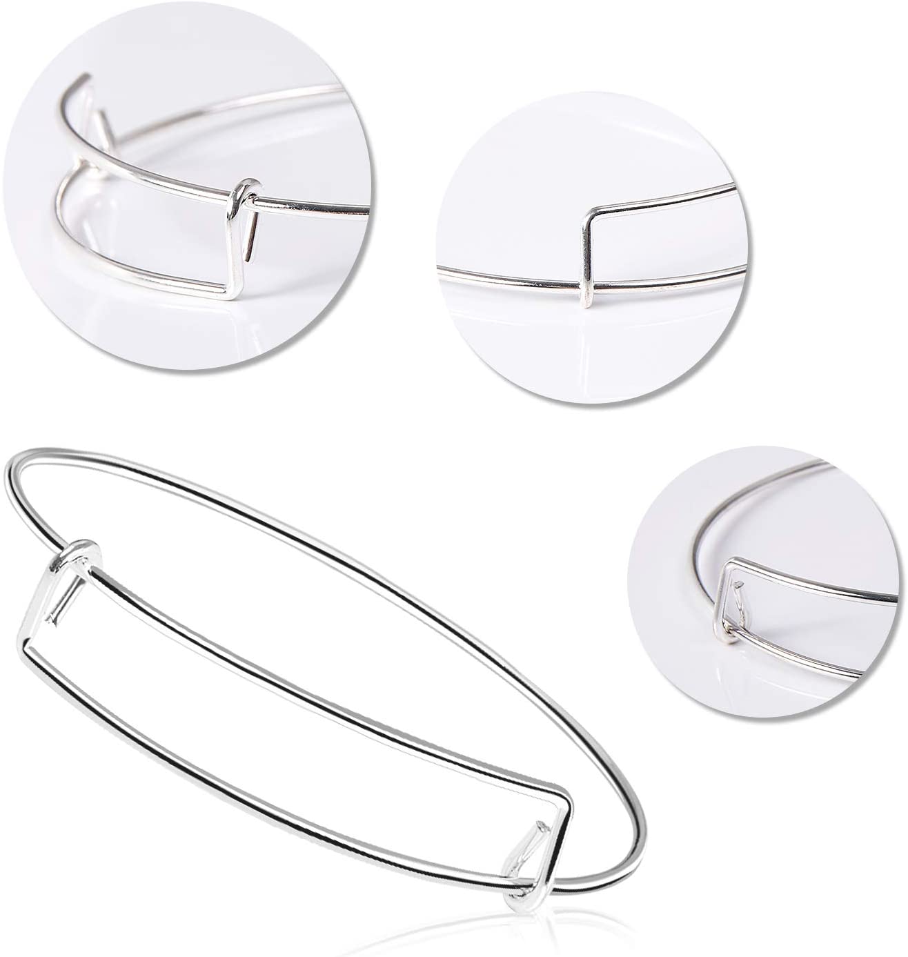 60 stuks uitbreidbare armbanden, verstelbare draadarmbanden voor vrouwen, doe-het-zelf sieraden maken