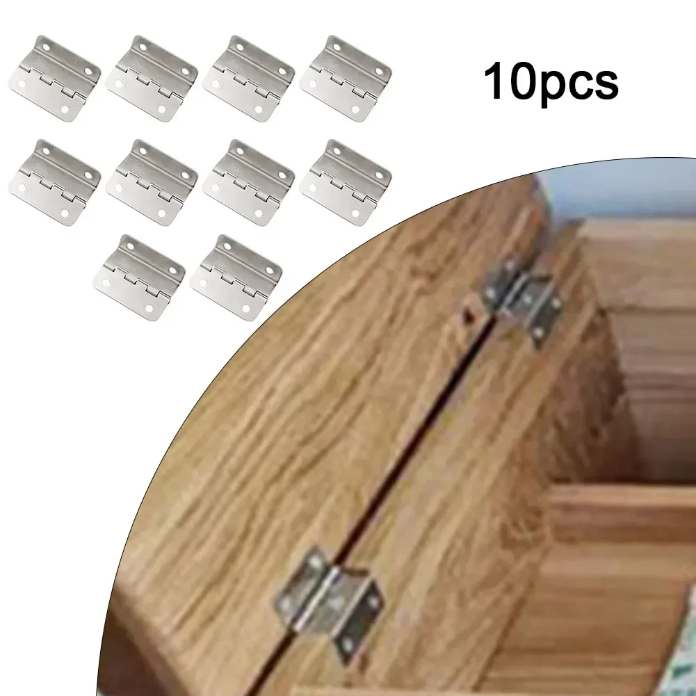 Caja de madera con bisagra plegable, herrajes de 4 orificios en ángulo recto, piezas de repuesto para mejorar el hogar, accesorios para muebles y puertas de armario, 10 Uds.