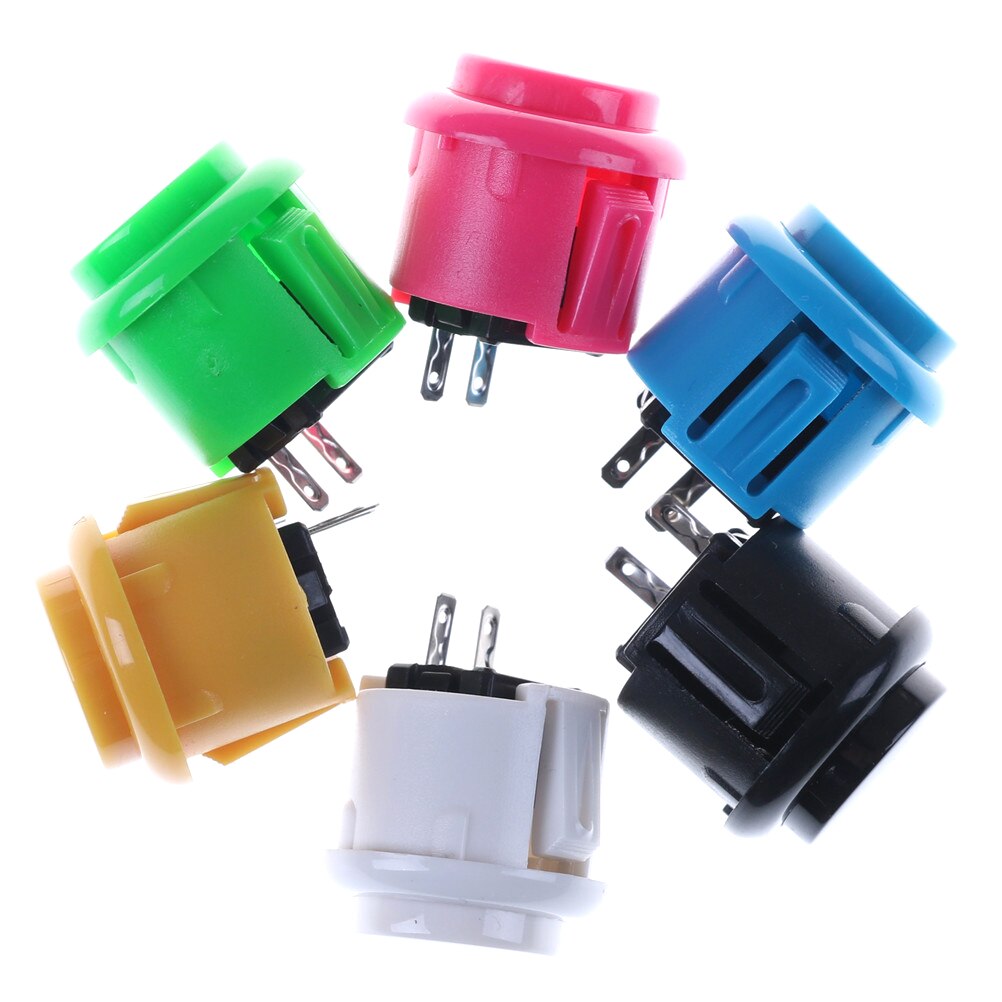 Accesorios para máquina de juegos Arcade, 2 uds., buena , 24mm, botón pulsador redondo, arcade con interruptor