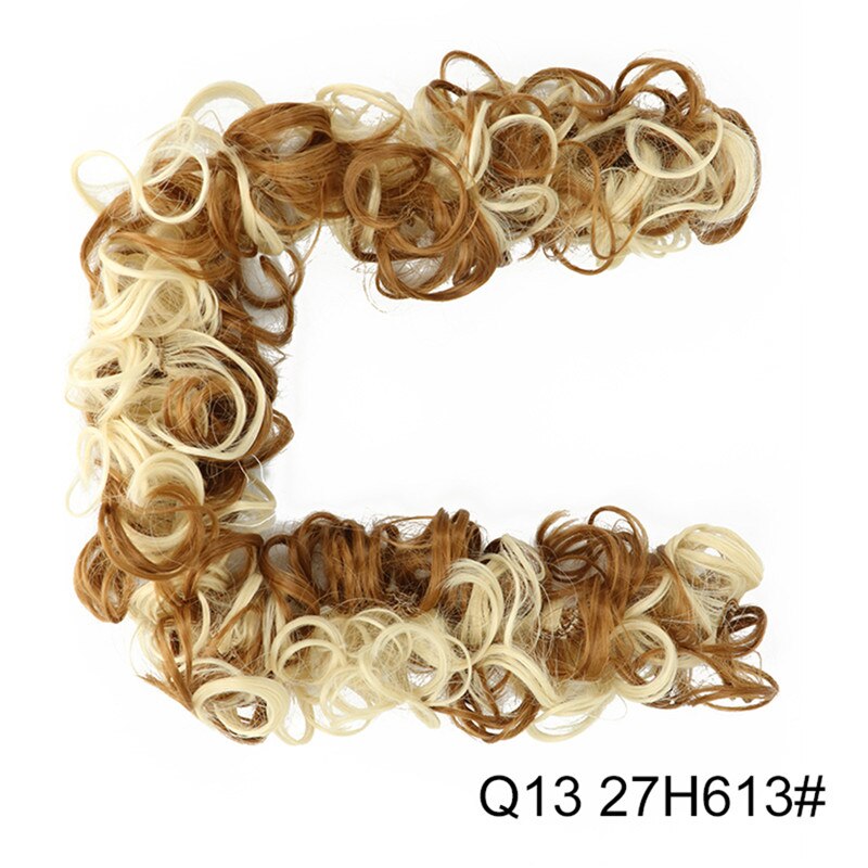 Elastic Rubber Band Curly Chignon Updo Cover Hair Bun Chignon Hair Synthetic Hairpiece Twining Ponytail Hair Extensions: Q13-27H613