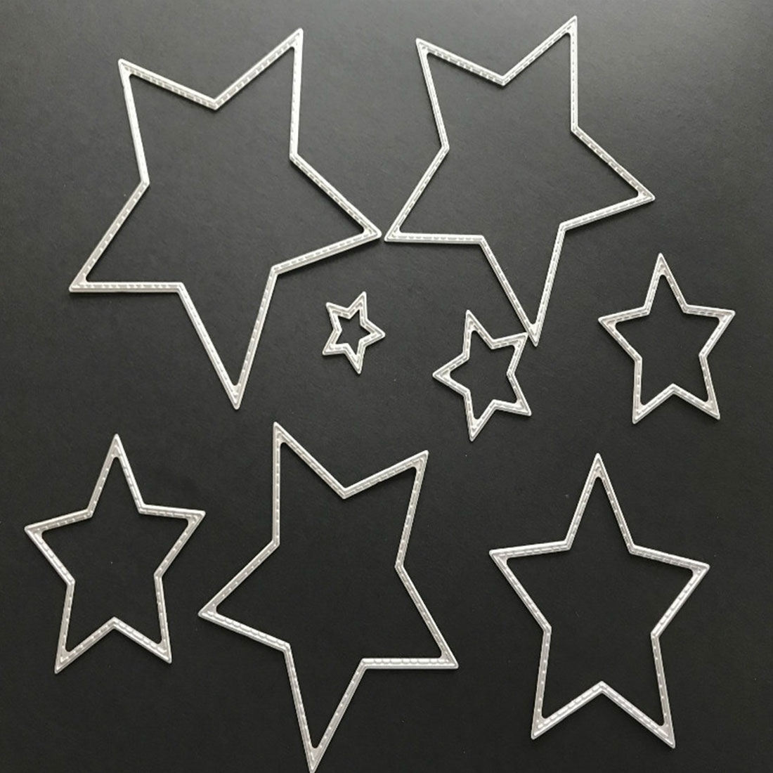 Pop 8 Stks/partij Basic Sterren Die Cuts Metalen Stansen Sterft Stencils Scrapbooking Tool Embossing Map