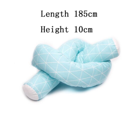 Newborn Baby Bed Splice Bumper Long Pillow Children Sleeping Anti-collision Bed Back Children Room Bumper Bedding Decoration: blue  diamond