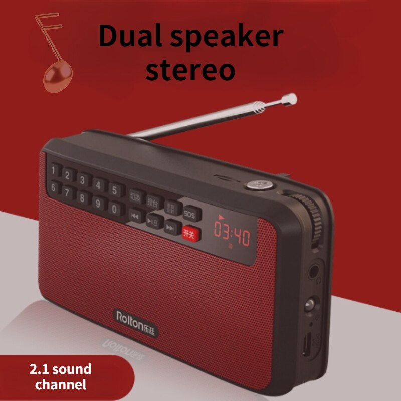 MIni Stereo MP3 player mini portable audio speaker FM radio and LED display compatible TF card music playback LED flashlight