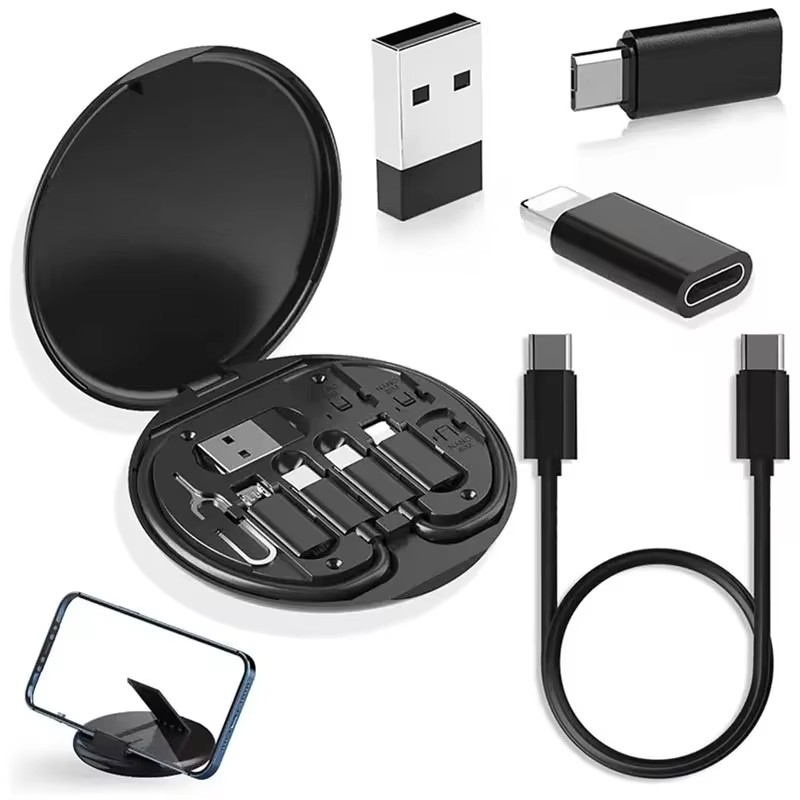 60W snel opladen mobiele telefoonhouder multifunctionele draagbare datakabel opbergdoos oplaadkabelset voor op reis