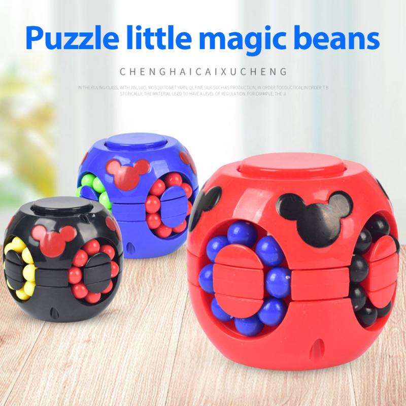 Toupie amusante pour le bout des doigts, 3 couleurs, jeu de décompression, Puzzle magique, boule Cube de haricots pour enfants et adultes