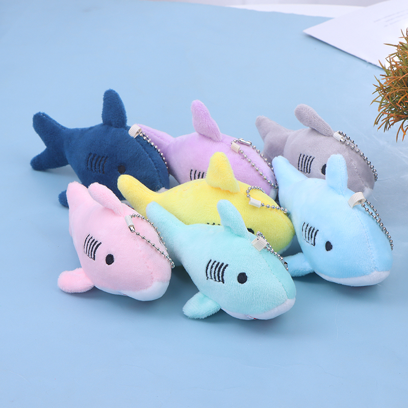 Veelkleurige cartoon haai pluche sleutelhanger - schattige knuffelhanger voor kinderen en volwassenen