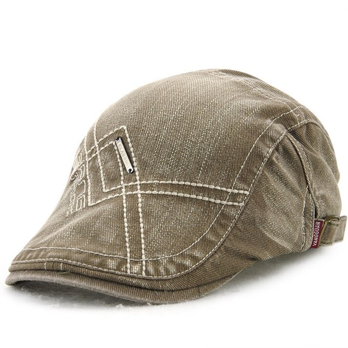 [JAMONT] Men Caps Fall Visor Beret Hat Cotton Letter Men's Visors Cap Simple Style Painter Flat Hats Casquette Gorras: Army Green