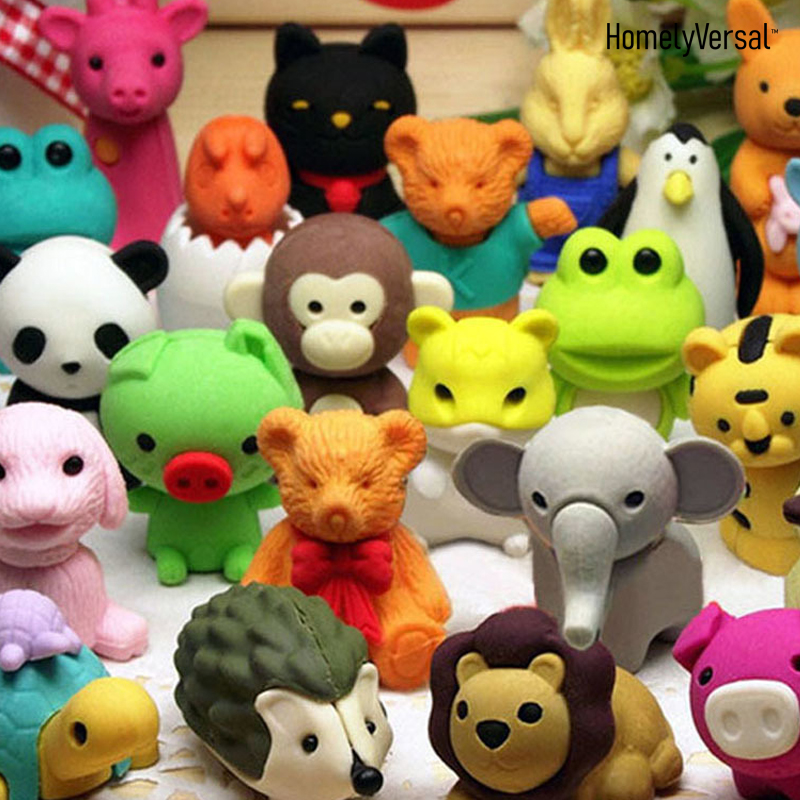 3 pcs Animals Cute Eraser School Office Supply rubber Student Exam Pencil Erasable Tool school Stationery