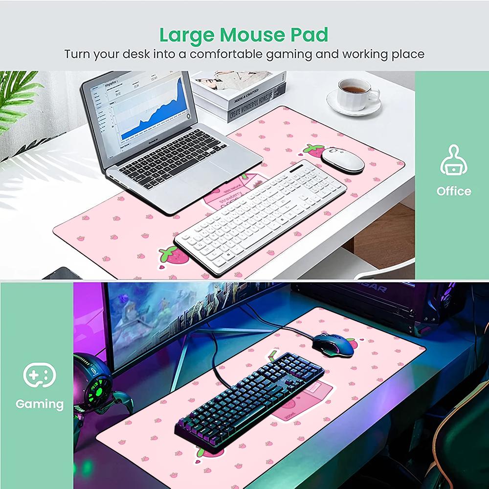 Pink cute keyboard pad Mouse Pad non-Slip rubber base Desk Mat with Stitched Edges pc accessories Gaming mat Extended pad