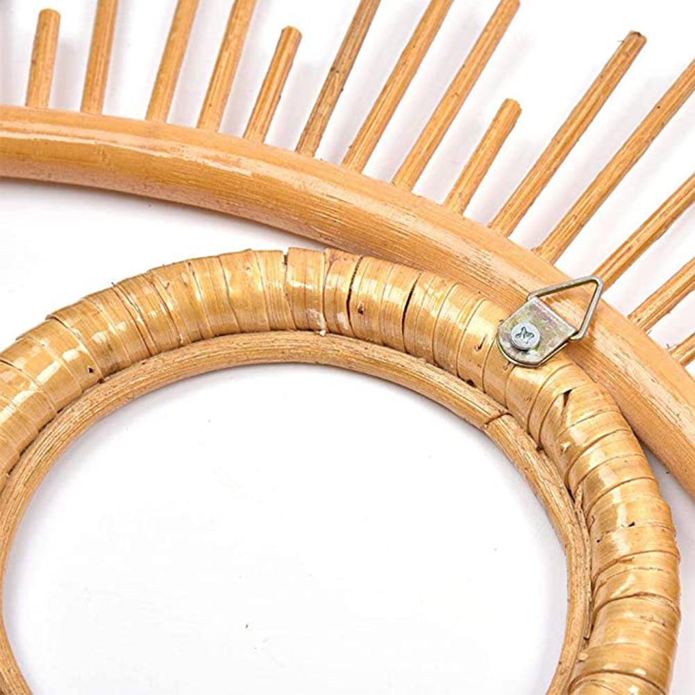 Øjenformet dekorativ spejlramme rattan innovativ kunstindretning makeup spejl dressing badeværelse væghængende spejlramme håndværk